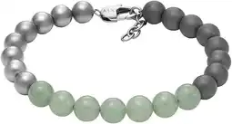 Amazon Armani Exchange Zilverkleurige Messing Kralenarmband voor Heren, AXG0118040 aanbieding