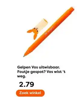 The Read Shop Gelpen Vos uitwisbaar. Foutje gespot? Vos wist 't weg. aanbieding