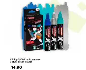 The Read Shop Edding 6900 X multi markers. 3 stuks ocean kleuren aanbieding