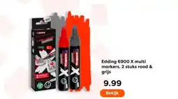The Read Shop Edding 6900 X multi markers. 2 stuks rood & grijs aanbieding