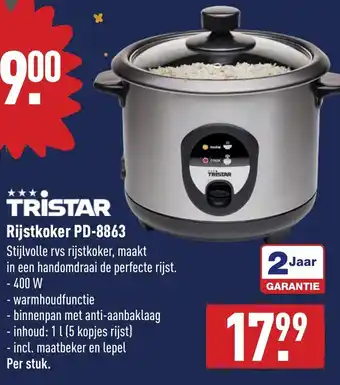 ALDI Tristar Rijstkoker PD-8863 aanbieding