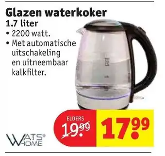 Kruidvat Glazen waterkoker aanbieding