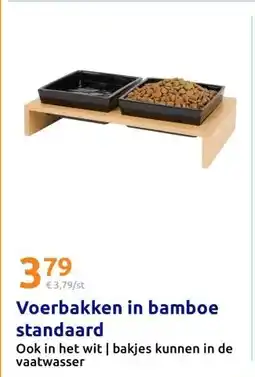 Action Voerbakken in bamboe standaard aanbieding