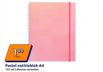 Action Pastel notitieblok A4 aanbieding
