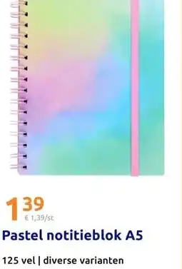 Action Pastel notitieblok A5 aanbieding