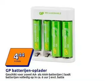 Action GP batterijen-oplader aanbieding