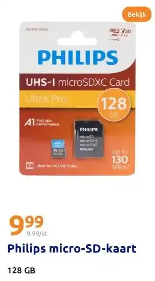 Action Philips micro-SD-kaart aanbieding