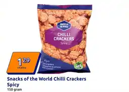 Action Snacks of the World Chilli Crackers Spicy aanbieding