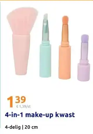 Action 4-in-1 make-up kwast aanbieding