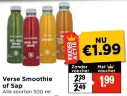 Vomar Voordeelmarkt Verse Smoothie of Sap aanbieding