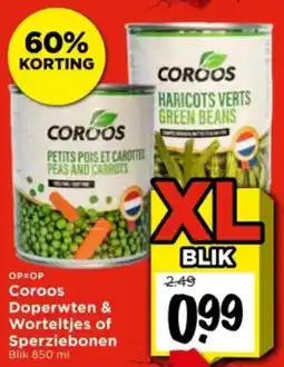 Vomar Voordeelmarkt Coroos Doperwten & Worteltjes of Sperziebonen aanbieding