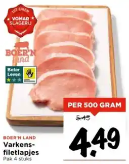 Vomar Voordeelmarkt Boer'n Land Varkensfiletlapjes aanbieding