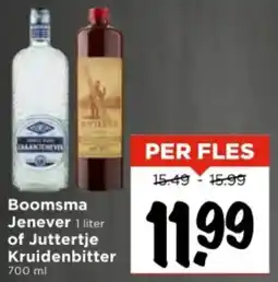 Vomar Voordeelmarkt Boomsma Jenever of Juttertje Kruidenbitter aanbieding