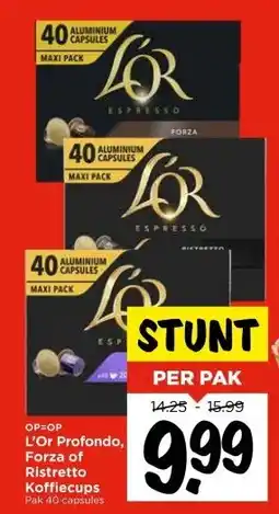 Vomar Voordeelmarkt L'Or Profondo, Forza of Ristretto Koffiecups aanbieding