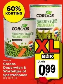 Vomar Voordeelmarkt Coroos Doperwten & Worteltjes of Sperziebonen aanbieding