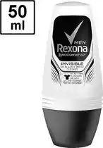 Bol.com Rexona Invisible Black + White 50 ml Mannen Rollerdeodorant aanbieding