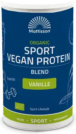 Bol.com Mattisson - Biologische Sport Vegan Proteïne Blend - Vanille - 500 g aanbieding