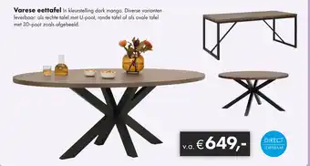 Woonsquare Varese eettafel aanbieding
