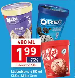 Butlon IJsbekers KitKat, Milka, Oreo aanbieding