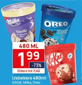 Butlon IJsbekers KitKat, Milka, Oreo aanbieding