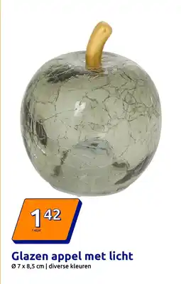Action Glazen appel met licht aanbieding