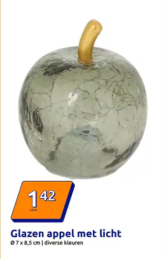 Action Glazen appel met licht aanbieding