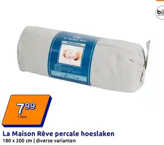 Action La Maison Rêve percale hoeslaken aanbieding