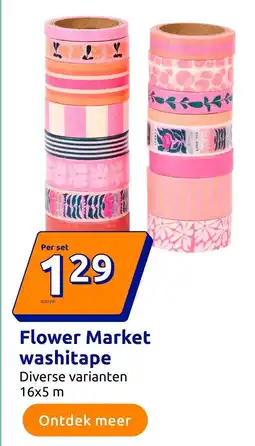 Action Flower Market washitape aanbieding
