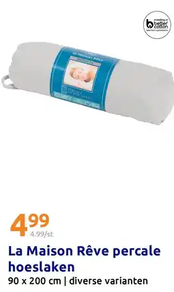 Action La Maison Rêve percale hoeslaken aanbieding