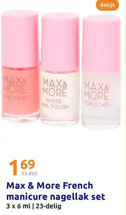 Action Max & More French manicure nagellak set aanbieding