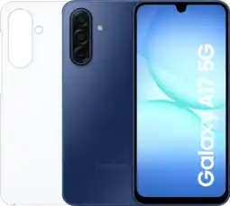 Coolblue Samsung Galaxy A17 128GB Blauw 5G + Samsung Back Cover Transparant aanbieding