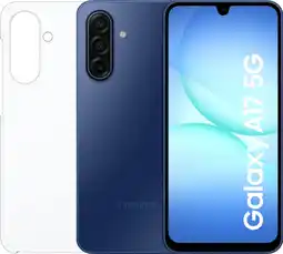 Coolblue Samsung Galaxy A17 128GB Blauw 5G + Samsung Back Cover Transparant aanbieding