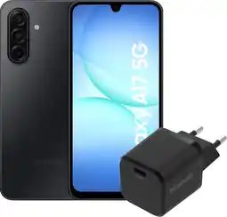 Coolblue Samsung Galaxy A17 128GB Zwart 5G + BlueBuilt Oplader aanbieding
