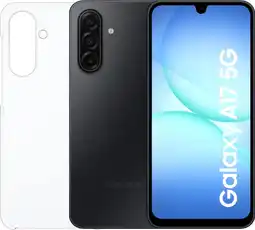 Coolblue Samsung Galaxy A17 128GB Zwart 5G + Samsung Back Cover Transparant aanbieding