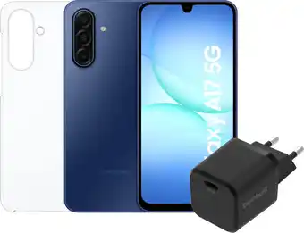Coolblue Samsung Galaxy A17 128GB Blauw 5G + Accessoirepakket aanbieding