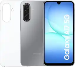 Coolblue Samsung Galaxy A17 128GB Grijs 5G + Samsung Back Cover Transparant aanbieding