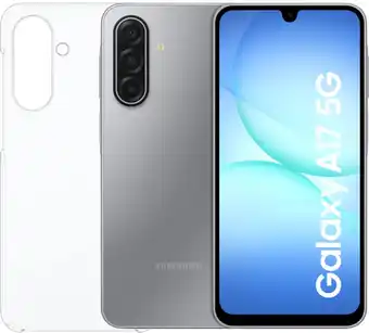 Coolblue Samsung Galaxy A17 128GB Grijs 5G + Samsung Back Cover Transparant aanbieding