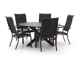 Kees Smit Bellagio Lugo/Lodola ø 150cm dining tuinset 6-delig stapelbaar aanbieding