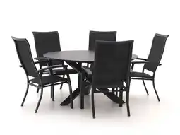 Kees Smit Bellagio Lugo/Lodola ø 150cm dining tuinset 6-delig stapelbaar aanbieding