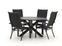 Kees Smit Bellagio Lugo/Lodola ø 130cm dining tuinset 5-delig stapelbaar aanbieding