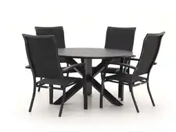 Kees Smit Bellagio Lugo/Lodola ø 130cm dining tuinset 5-delig stapelbaar aanbieding