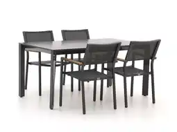 Kees Smit Bellagio Roma/Sestino 160cm dining tuinset 5-delig stapelbaar aanbieding