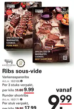 Sligro Ribs sous-vide aanbieding