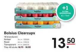 Sligro Bolsius Clearcups aanbieding