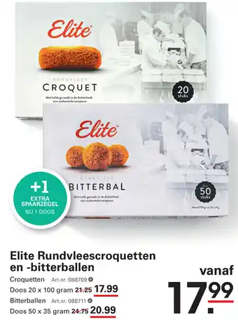 Sligro Elite Rundvleescroquetten en bitterballen aanbieding