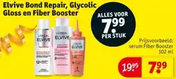 Kruidvat Elvive Bond Repair, Glycolic Gloss en Fiber Booster aanbieding