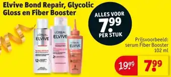 Kruidvat Elvive Bond Repair, Glycolic Gloss en Fiber Booster aanbieding