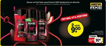 Kruidvat Axe Deodorant en douche aanbieding