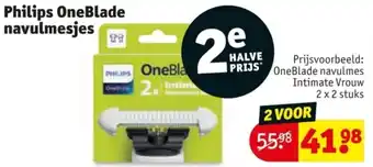 Kruidvat Philips OneBlade navulmesjes aanbieding