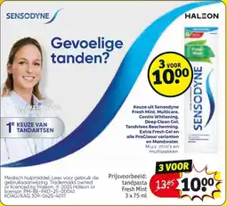 Kruidvat Sensodyne Tandpasta Fresh Mint aanbieding